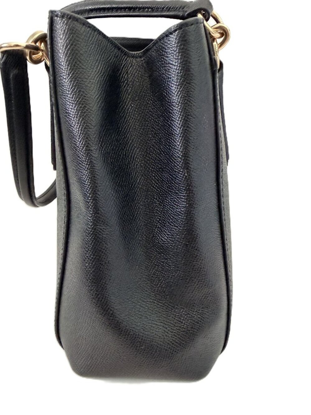 Coach Black Crossgrain Leather Minetta Crossbody Bag Satchel F67091 Gold - Picture 5 of 11